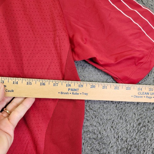 Nike Golf Polo Shirt P Golf Logo Striped Athletic Fit Red Men's Medium - Picture 6 of 7