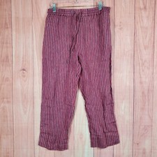 ACNE STUDIOS Maseline Sketch Striped Trousers Womens Sz 40 Linen Blend