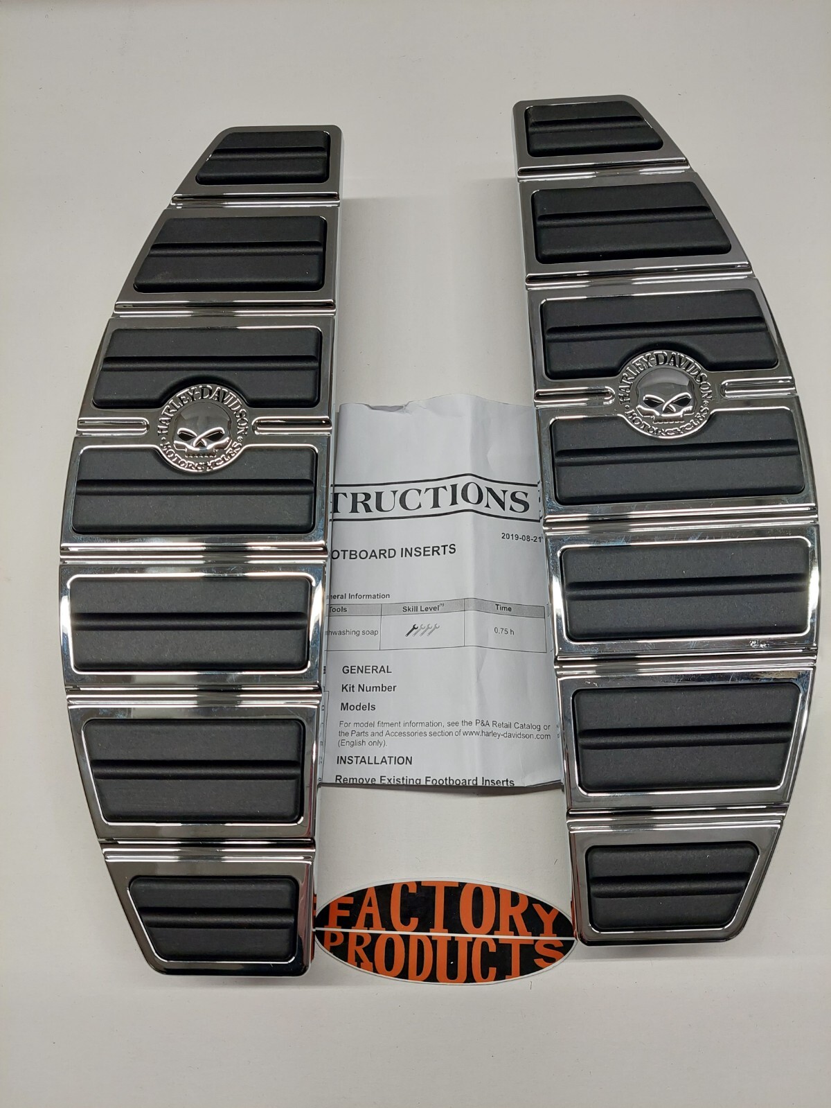 GENUINE HARLEY DAVIDSON Willie G Skull Rider Footboard Inserts 50500722