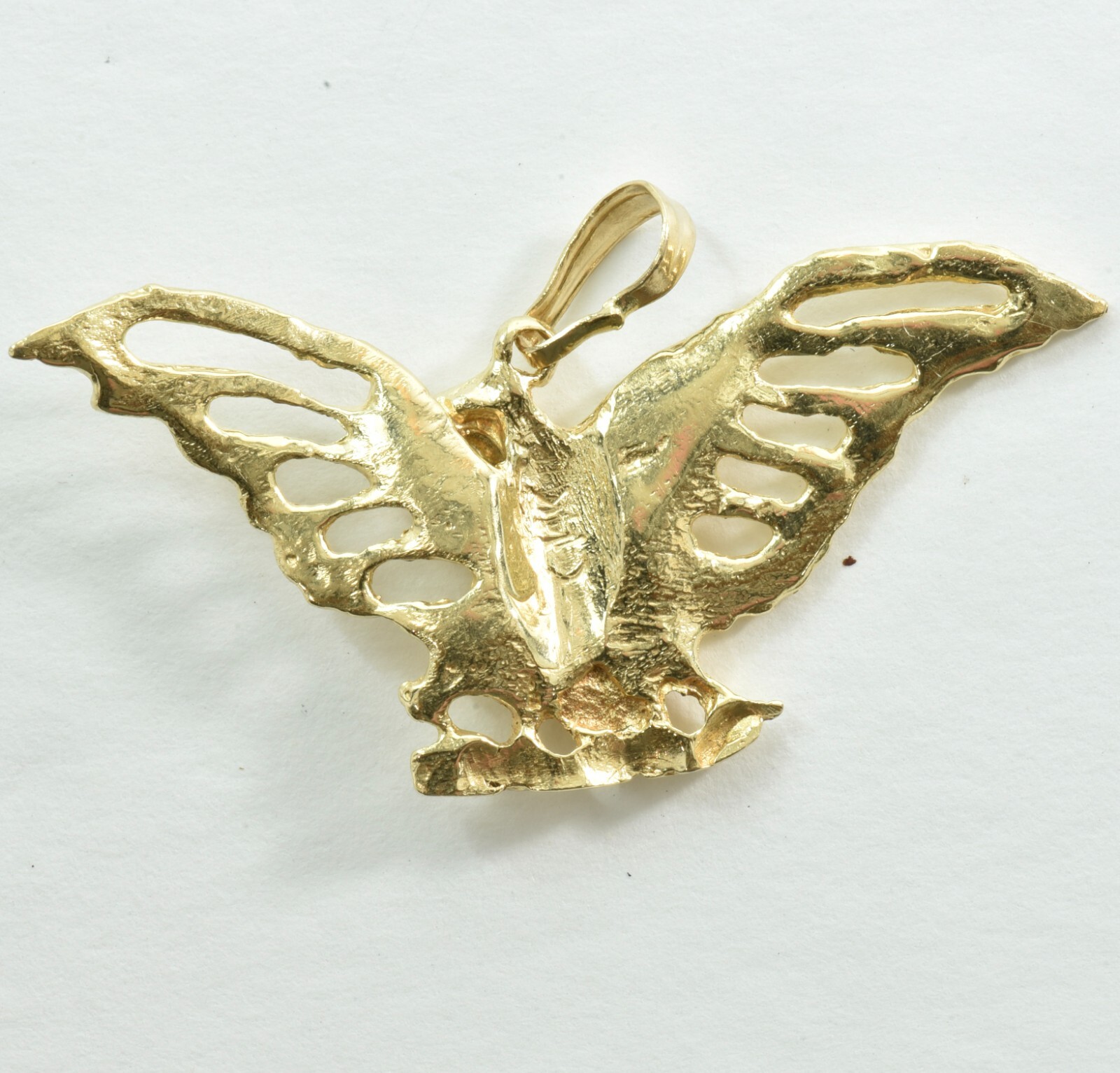Solid 14k Gold Eagle with spread wings Charm Pend… - image 5