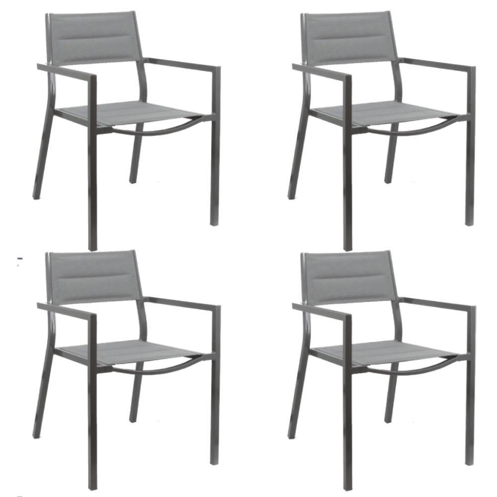 Fauteuil terrasse en aluminium pour repas conviviaux en plein air