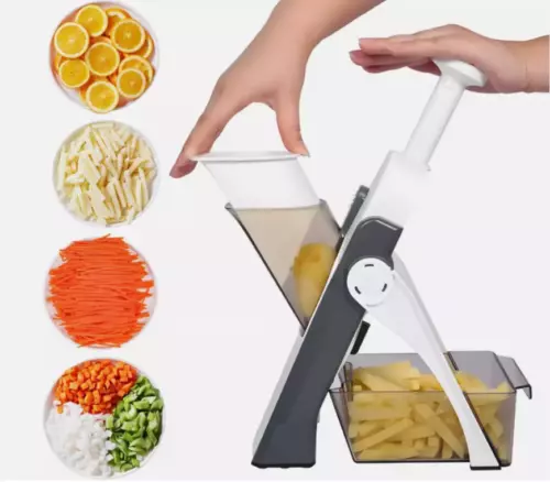 Safe Mandoline Slicer 5 in 1 Vegetable Chopper Food Potato Cutter Adjustable***