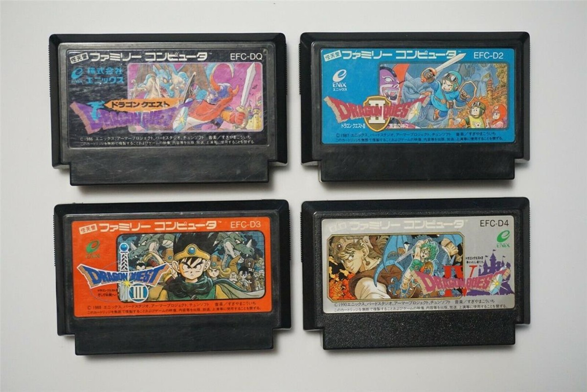 Famicom Dragon Quest Warrior I II III IV 1 2 3 4 Japan FC games US