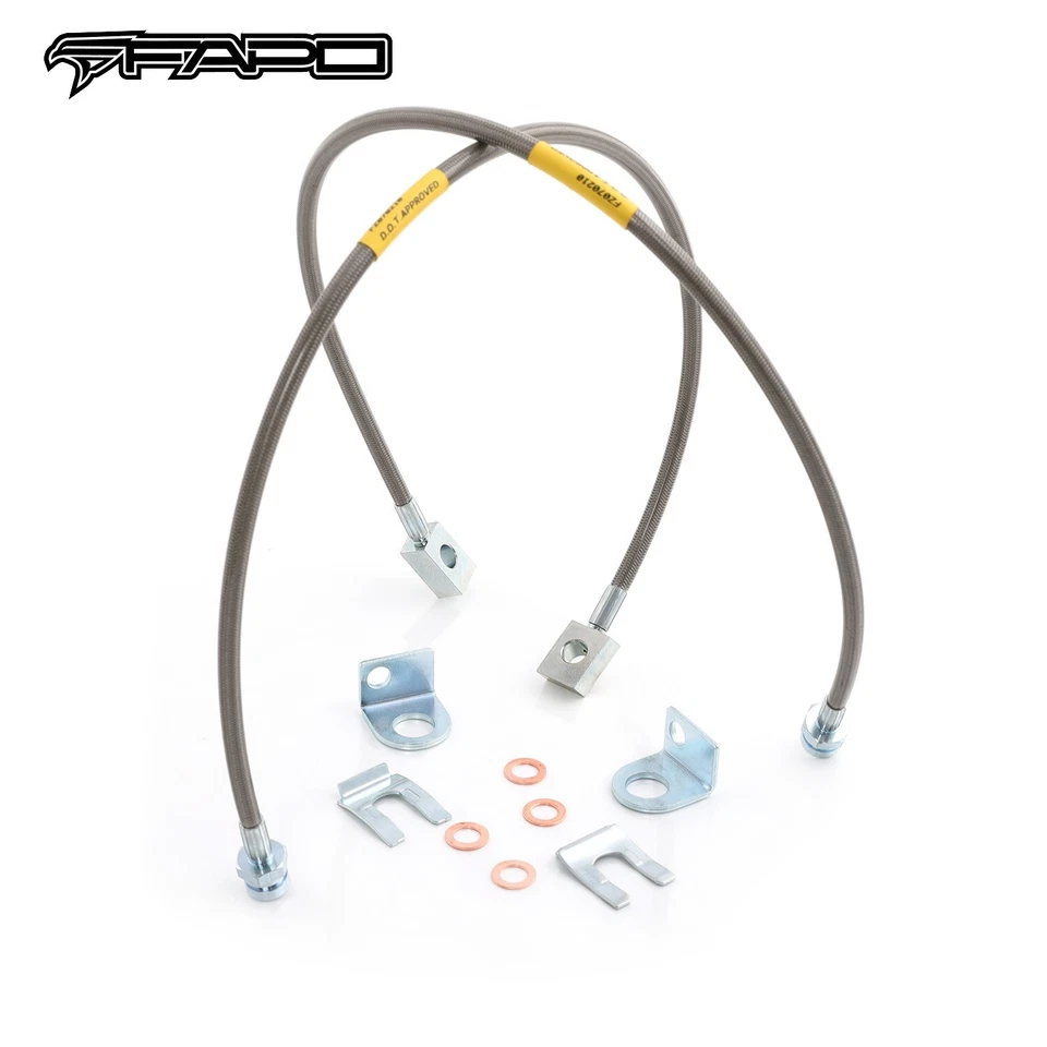 Líneas de freno extendidas delanteras FAPO 4-6" para Jeep Wrangler 1987-2006 TJ YJ XJ Foto 2 de 4