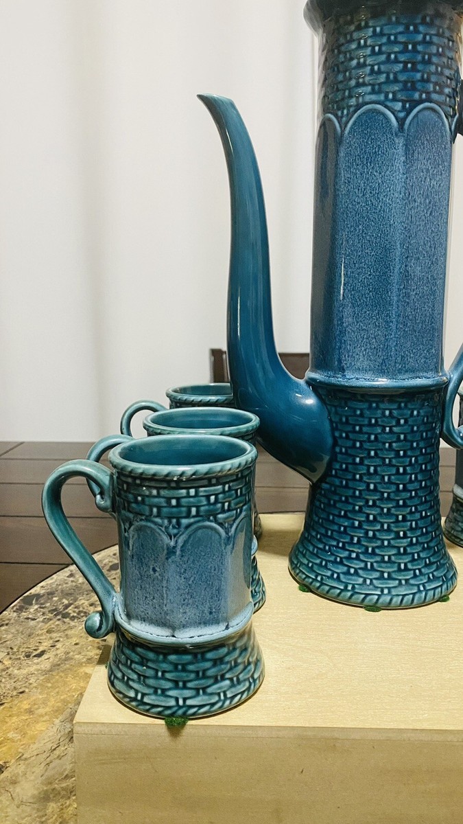 Vintage Norleans JAPAN Coffee Tea Set w/6 Cups Tall Urn w