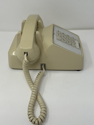 Vintage Push Button Telephone Touchtone Comdial Phone Model 2500-AS Beige - Picture 6 of 17