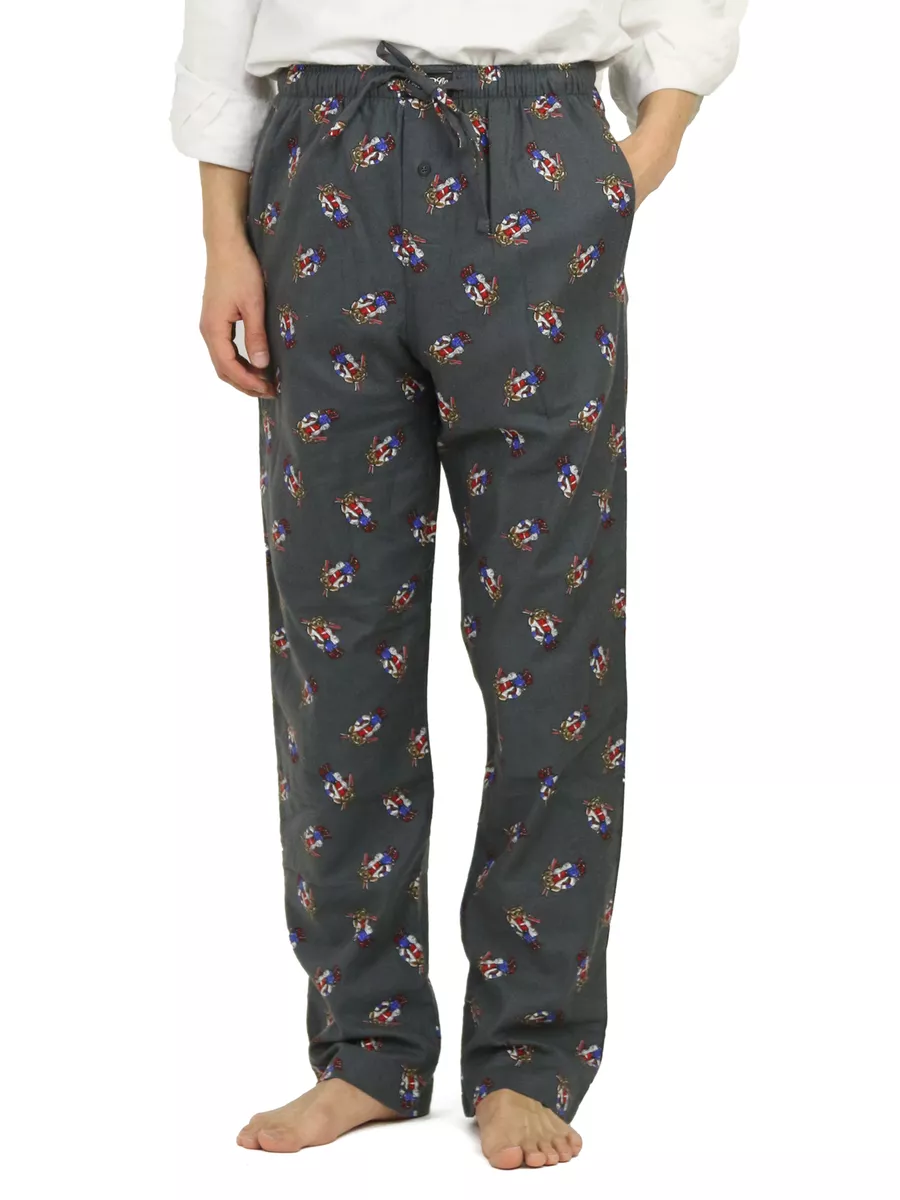 Polo Ralph Lauren Bear Flannel PJ Pajama Pants Red, Grey -- 2 colors