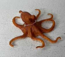 1996 Safari Ltd. Orange Octopus 4.5" Plastic PVC Animal Toy Figure