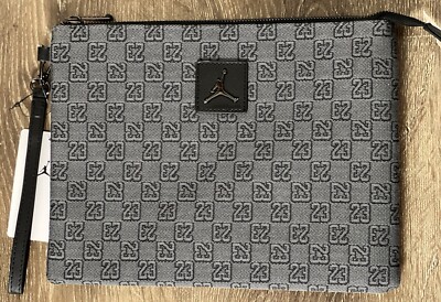 Nike Air Jordan Monogram Unisex Street Style Logo Pouch Smoke Grey  