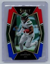 2021 Panini Select #127 Ty Johnson Red and Blue Prizm Die Cut