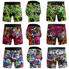 3 Pack Men Underwear Trunks Boxer Shorts Briefs Breathable Long Leg Plus Size US