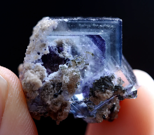 12g Natural Phantom Window Purple Fluorite Mineral Specimen/Yaogangxian China - Picture 4 of 7