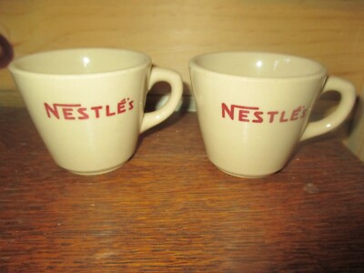 PAIR Vintage NESTLE'S Restaurant Ware INCA WARE Shenango COFFEE  CUPS/MUGS-1960's