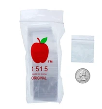 MINI ZIPTOP BAGGIES 100ct PREMIUM QUALITY DIME BAGS 1.5" x 1.5"