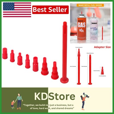 Multi-Purpose Butane Tank Adapter with 8 Refill Tips - Compact & Portable