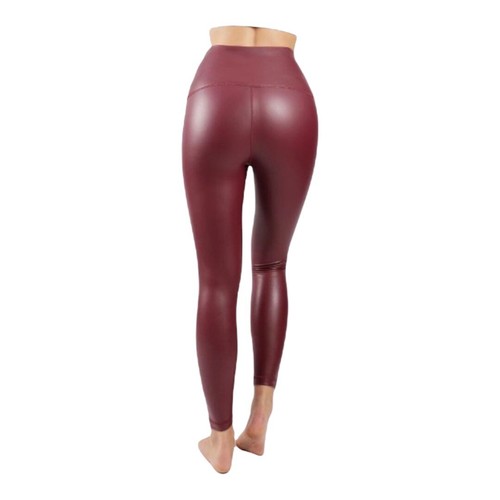 90 Degree Women XS Red Super high rise Faux Leather Ankle length workout legging - Picture 4 of 9