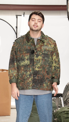 Milizia Forestale Giacca Parka Mimetica Flecktarn Militare Tedesco