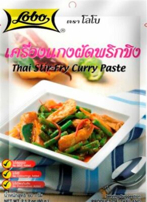 60g X6 Thai Ginger Stir Fry Red Curry Cooking Sauce Spicy Tasty  'PAD PRIK KING'