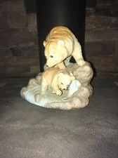 Vintage Artmark Mama Bear&Cub Fishing Statue Finely Detailed Collectors Edition