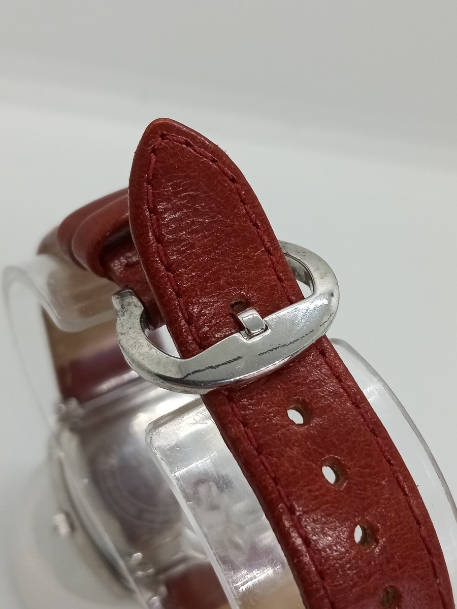 Vintage ECCLISSI Sterling Silver Watch MOP Dial with Maroon Leather Strap 22590 Ecclissi, Women main image 4