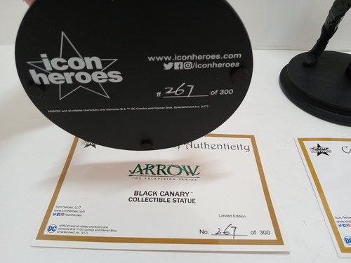 LOT OF 2 DC CW GREEN ARROW S. AMELL STATUES ICON HEROES SEASON 5 + BLACK CANARY - Picture 9 of 22