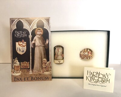 HARMONY KINGDOM St. Francis & The Fish Jest & Preaching to the Birds Pin MINT