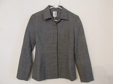 New Women’s S-x Brand Marled Gray Blazer Suit Jacket Hidden Buttons Small Size 4