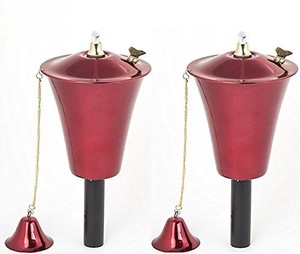 Set Of 2 Cranberry Vintage Kona Premium Tiki Torches With Pole Or Image Is Loading Set Of 2 Cranberry Vintage Kona Premium Tiki