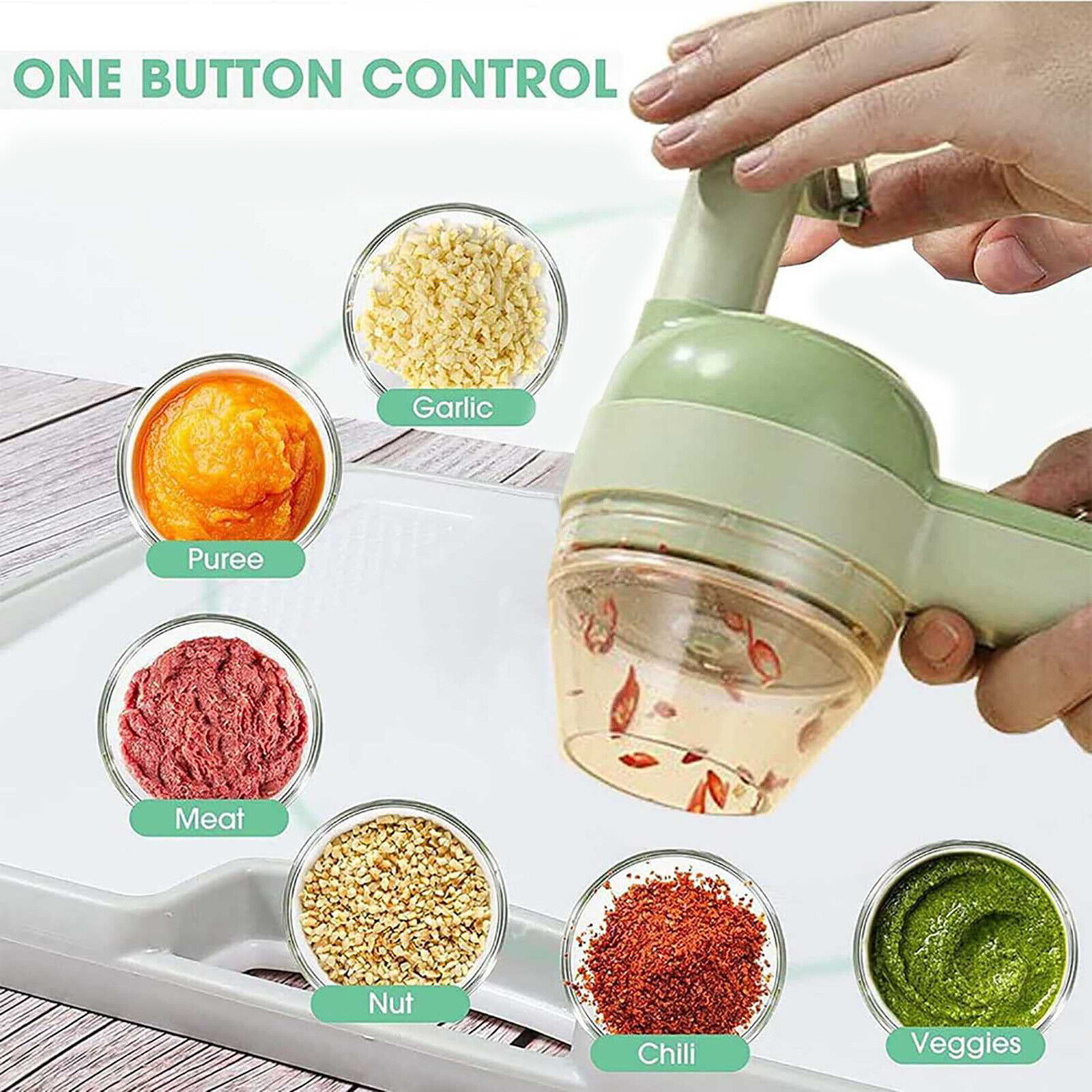 3 In1 Kitchen Mini Handheld Electric Vegetable Cutter Wireless