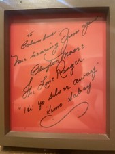 CLAYTON MOORE THE LONE RANGER SIGNED AUTOGRAPH RARE INSCRIPTION YO SILVER AWAY