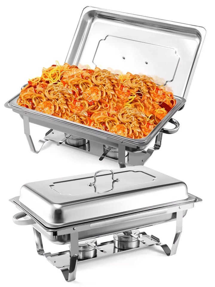 9L Chafing Dish Speisenwärmer Edelstahl Rechaud Wärmebehälter Warmhaltebehälter~ - Bild 4 von 4