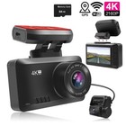 4K UHD Dash Cam Dual Lens Camera WiFi GPS Car Video Recorder Magnetic Bracket