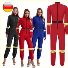 DE iiniim Damen Feuerwehr Kostüm Uniform Beruf Overall Firewoman Cosplay