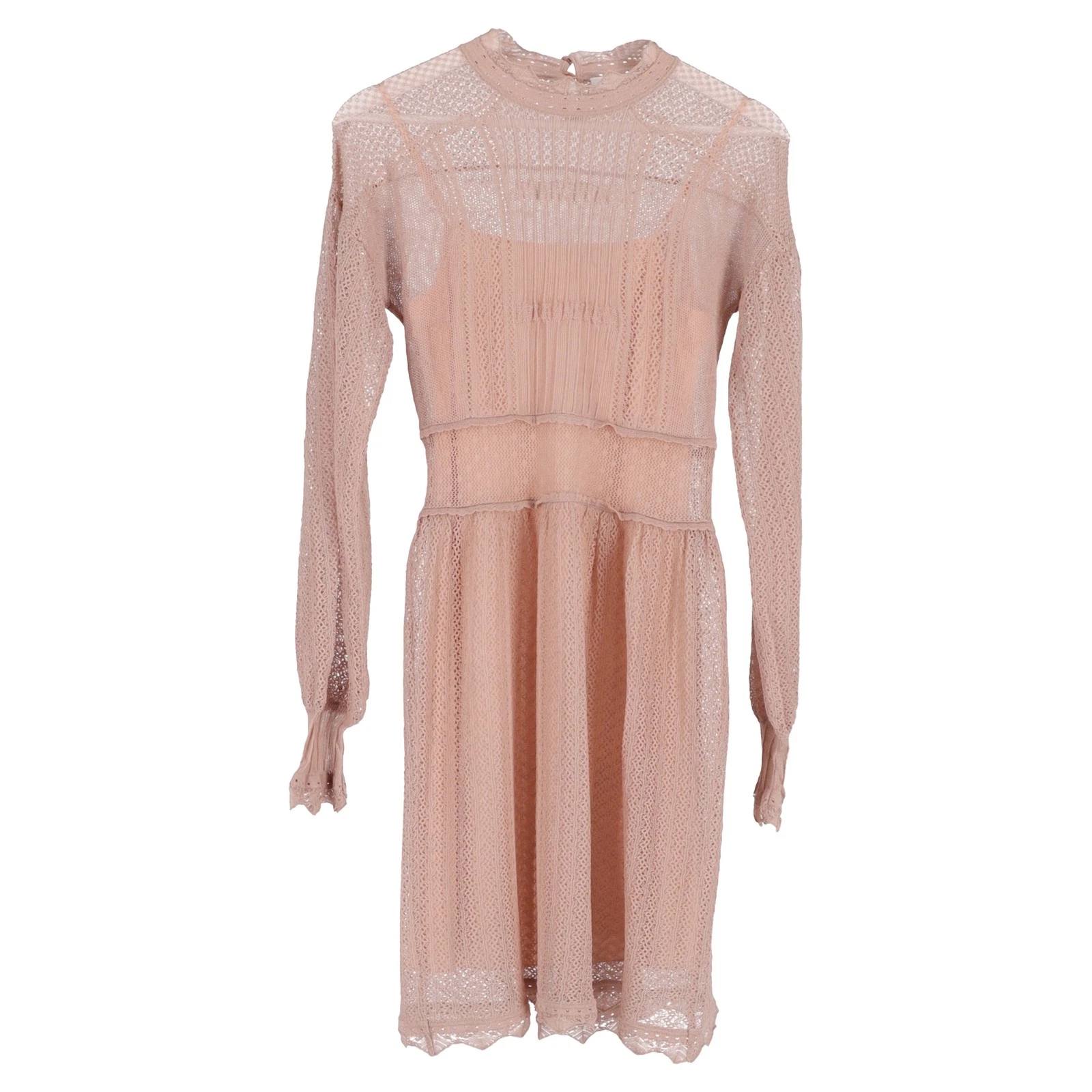 Mini abito Dior in maglia manica lunga con slip in viscosa rosa