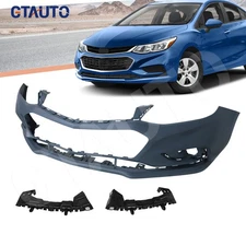Bumper Cover Fascia w/Support Bracket Front For Chevrolet Chevy Cruze 2016-2018