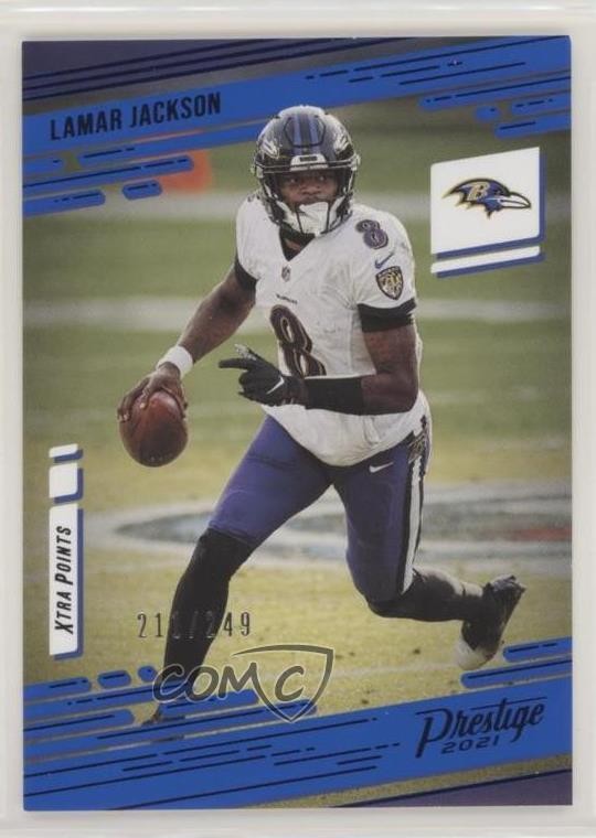 2021 Panini Prestige Xtra Points Blue 211/249 Lamar Jackson #22 1u6