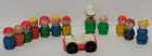 Vintage Fisher Price Little People Lot Mostly 7 Woodlen,3 Combinatn,2 Plastic.