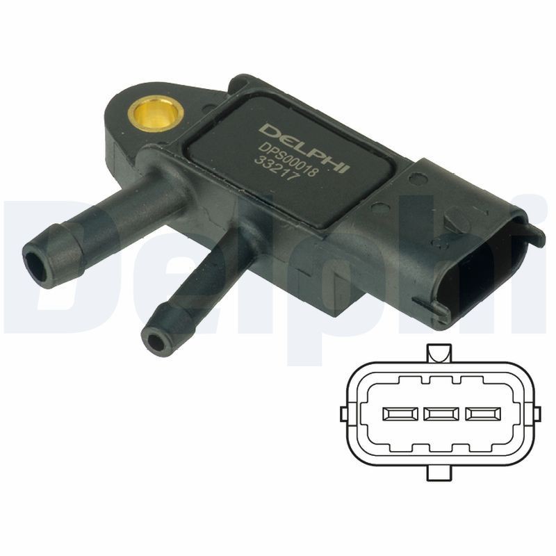 Exhaust Pressure Sensor Delphi DPS00018 Fits Cadillac Opel Saab Suzuki Vauxhall