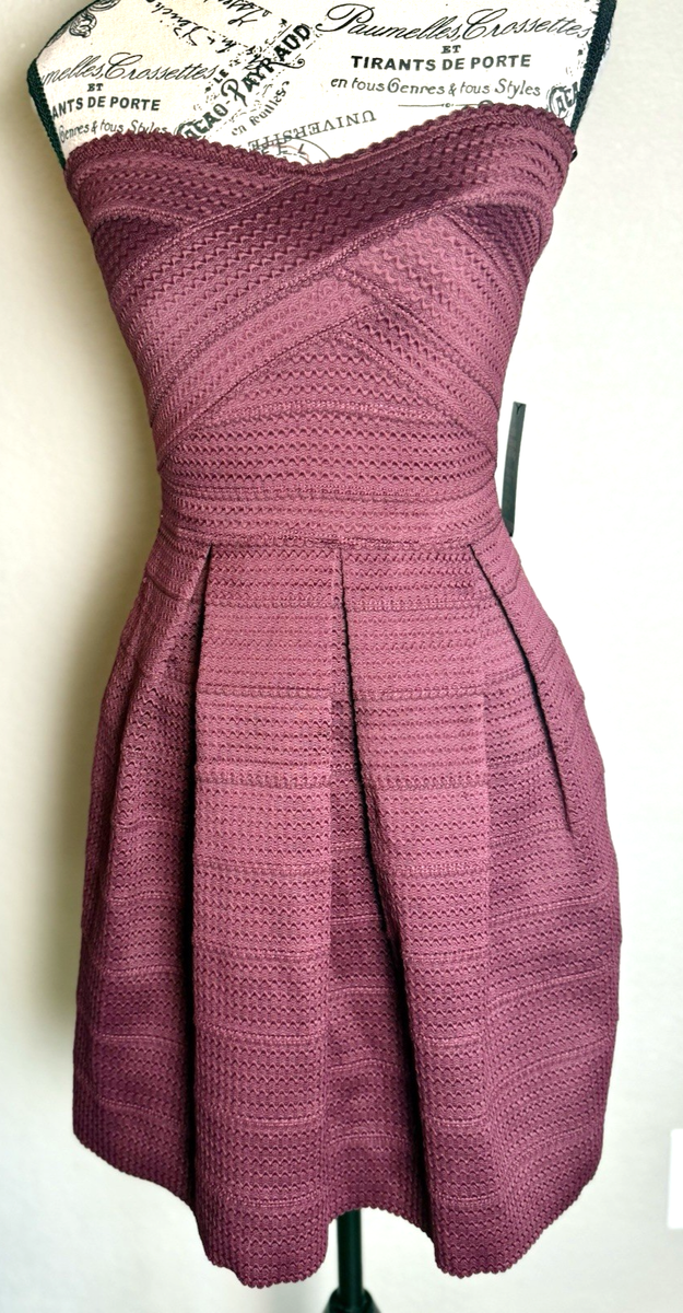 EXPRESS Women's Strapless Mini Dress Fit & Flare Pleated Holiday Party |  eBay
