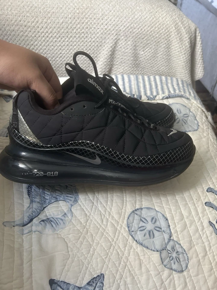 Nike Air Max Mx 720-818 Para hombres’s Zapatos para Correr Negros/Plateados Talla 7.5 Para hombres Foto 2 de 4