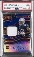 2020 PANINI SELECT RC SIG MEM PRIZM BLUE MICHAEL PITTMAN JR. 40/75 PSA 9 AUTO