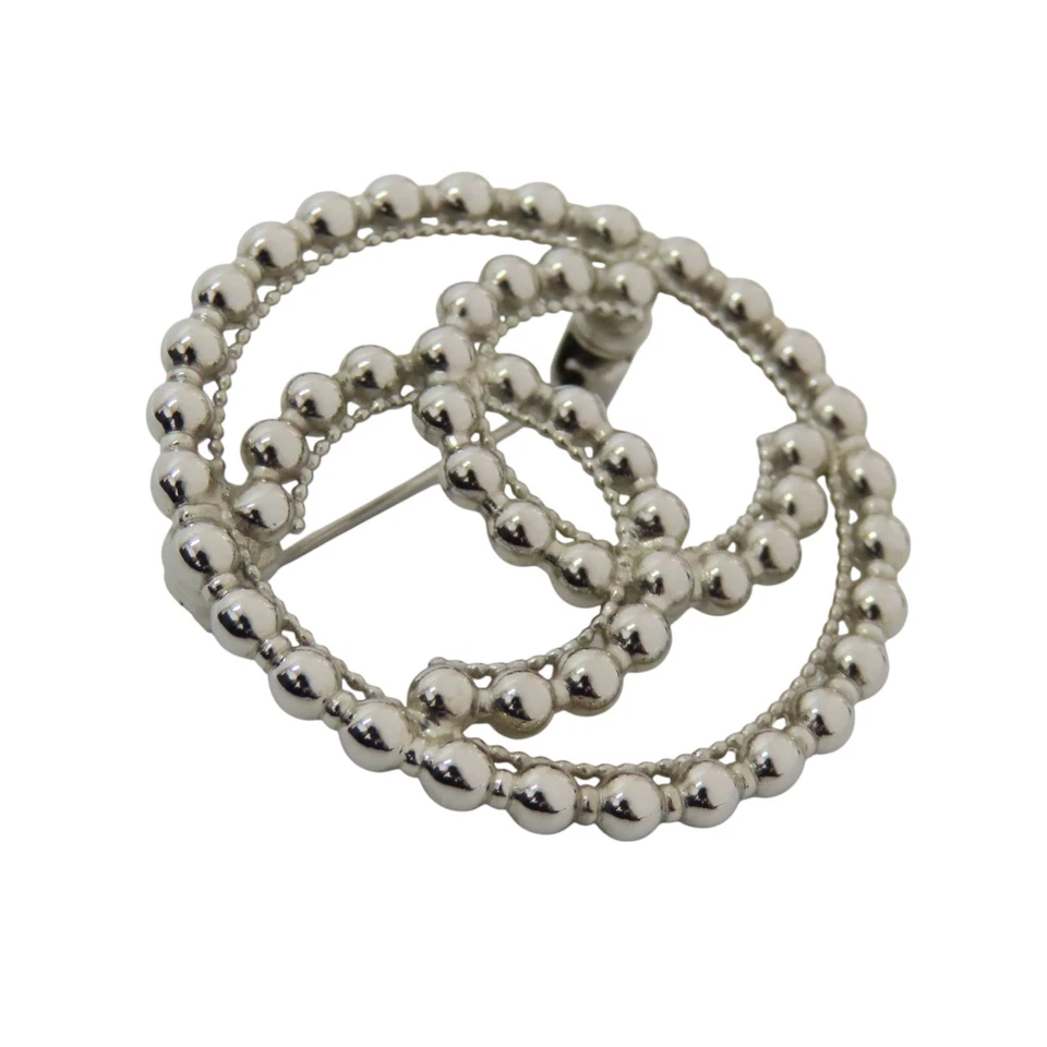 Круглая посеребренная брошь CHANEL Coco Mark - Изображение 3 из 4
