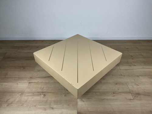 Tavolino quadrato legno laccato beige deco anni 50’ vintage design - Imagen 10 de 13