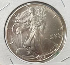 1992 American Silver Eagle. USE92UR0 - Light Toning  on the Obverse