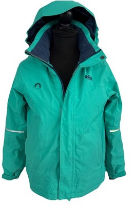 REI Co-Op Jacket Girls XL Kids Blue Green Ski Snowboard Fleece Lined Hooded 