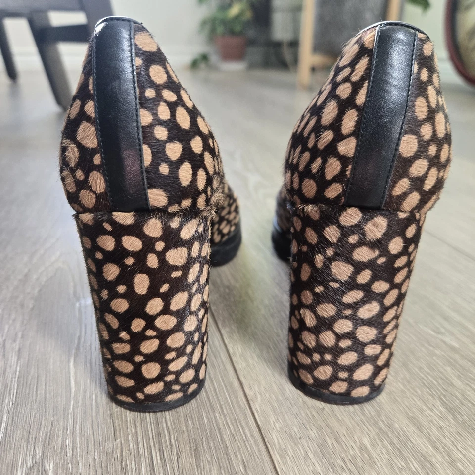 ZAPATOS DE PELO DE PONY WALTER STEIGER HECHOS A MANO EN ITALIA ESTAMPADO ANIMAL NERO/COÑAC 7 AA Foto 4 de 4