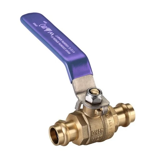 BALL VALVE RECYCLED WATER PRESS FIT DN20 x DN20 WATERMARKED  LEVER HANDLE