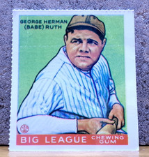 BASEBALL CARD AWESOME 1977 REPRINT GOUDEY GUM CO. GEORGE HERMAN (BABE) RUTH N.Y.