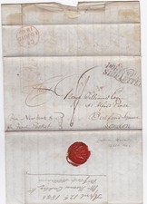 1846 PORTSMOUTH SHIP LETTER JACKSON MISSISSIPPI BY THOMAS OAKLEY TO LONDON