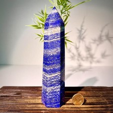 2.04LB  lapis lazuli crystal obelisk quartz crystal energy column